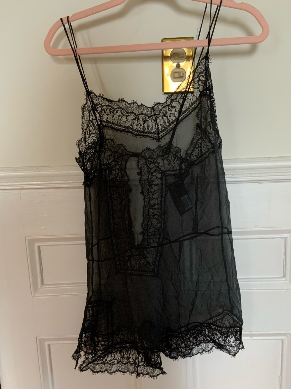 Vintage Roberto Cavalli Underwear Black Lace Sheer Slip Dress XS NWT - Picture 2 of 3